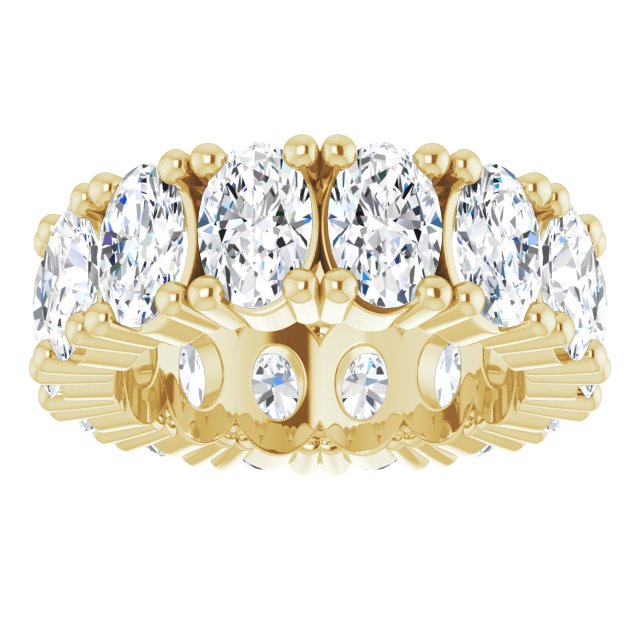 10K Gold Oval Lab-Grown Diamond Shared-Prong Eternity Band – 6x4 mm Stones - Yellow Gold - view 3