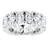 10K Gold Oval Lab-Grown Diamond Shared-Prong Eternity Band – 6x4 mm Stones - White Gold - view 3