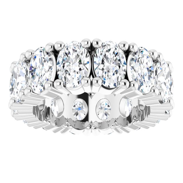 10K Gold Oval Lab-Grown Diamond Shared-Prong Eternity Band – 6x4 mm Stones - White Gold - view 3