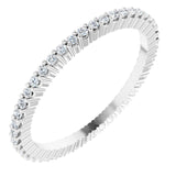 10K Gold Round Natural Diamond Shared-Prong Eternity Band – 1 mm Stones - White Gold