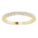 10K Gold Round Natural Diamond Shared-Prong Eternity Band – 1.5 mm Stones - Yellow Gold - view 3