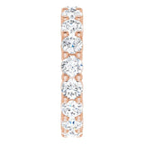 10K Gold Round Natural Diamond Shared-Prong Eternity Band – 3.2 mm Stones - Rose Gold - view 4