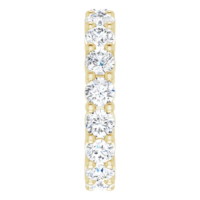 10K Gold Round Natural Diamond Shared-Prong Eternity Band – 3.2 mm Stones - Yellow Gold - view 4