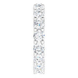 10K Gold Round Natural Diamond Shared-Prong Eternity Band – 3.2 mm Stones - White Gold - view 4
