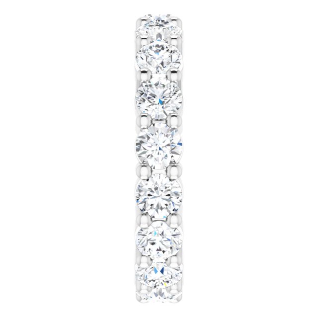 Platinum Round Lab-Grown Diamond Shared-Prong Eternity Band – 3.2 mm Stones - view 4