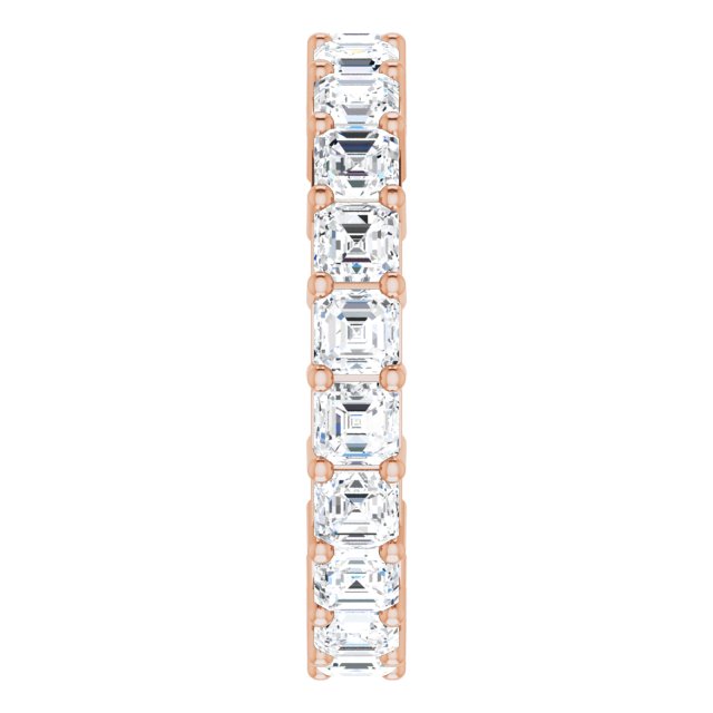 14K Gold Asscher Lab-Grown Diamond Shared-Prong Eternity Band – 2.6x2.6 mm Stones - Rose Gold - view 4