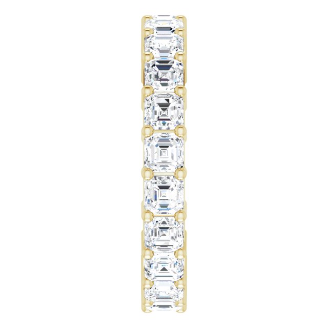 14K Gold Asscher Lab-Grown Diamond Shared-Prong Eternity Band – 2.6x2.6 mm Stones - Yellow Gold - view 4