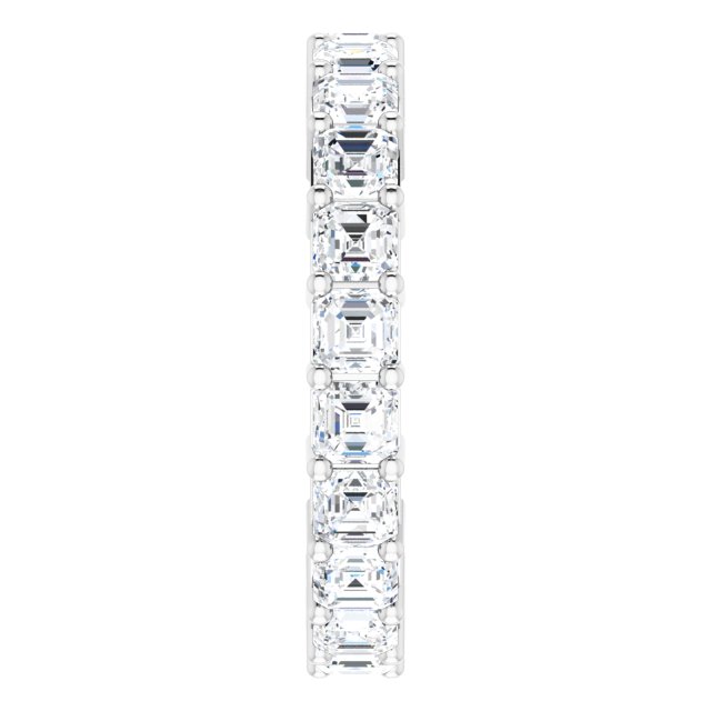 Platinum Asscher Lab-Grown Diamond Shared-Prong Eternity Band – 2.6x2.6 mm Stones - view 4