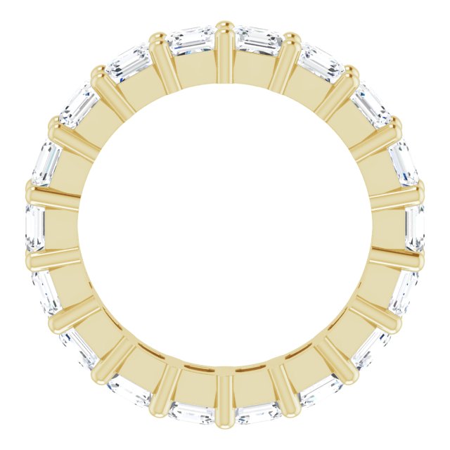14K Gold Asscher Lab-Grown Diamond Shared-Prong Eternity Band – 3x3 mm Stones - Yellow Gold - view 2