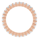 10K Gold Square Natural Diamond Shared-Prong Eternity Band – 1.75x1.75 mm Stones - Rose Gold - view 2