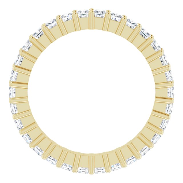 10K Gold Square Natural Diamond Shared-Prong Eternity Band – 1.75x1.75 mm Stones - Yellow Gold - view 2
