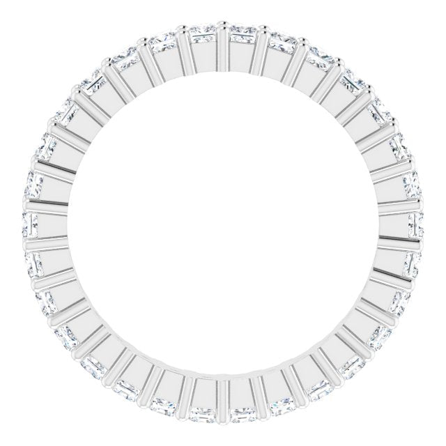 10K Gold Square Natural Diamond Shared-Prong Eternity Band – 1.75x1.75 mm Stones - White Gold - view 2