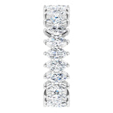 14K Gold Marquise Natural Diamond Shared-Prong Eternity Band – 4x2 mm Stones - White Gold - view 4