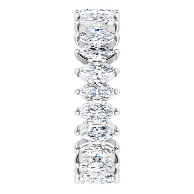 Platinum Marquise Natural Diamond Shared-Prong Eternity Band – 4x2 mm Stones - view 4