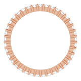 10K Gold Round Natural Diamond Shared-Prong Eternity Band – 1.3 mm Stones - Rose Gold - view 2