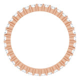10K Gold Round Natural Diamond Shared-Prong Eternity Band – 1.5 mm Stones - Rose Gold - view 2