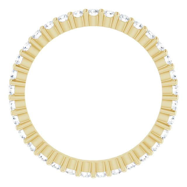 10K Gold Round Natural Diamond Shared-Prong Eternity Band – 1.5 mm Stones - Yellow Gold - view 2