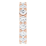 10K Gold Round Natural Diamond Shared-Prong Eternity Band – 3.4 mm Stones - Rose Gold - view 4