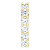10K Gold Round Lab-Grown Diamond Shared-Prong Eternity Band – 3.4 mm Stones - Yellow Gold - view 4