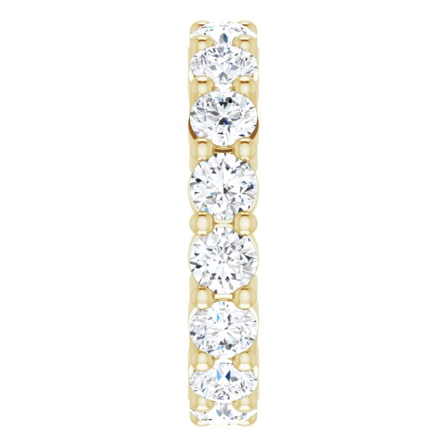 10K Gold Round Lab-Grown Diamond Shared-Prong Eternity Band – 3.4 mm Stones - Yellow Gold - view 4