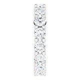 10K Gold Round Lab-Grown Diamond Shared-Prong Eternity Band – 3.4 mm Stones - White Gold - view 4