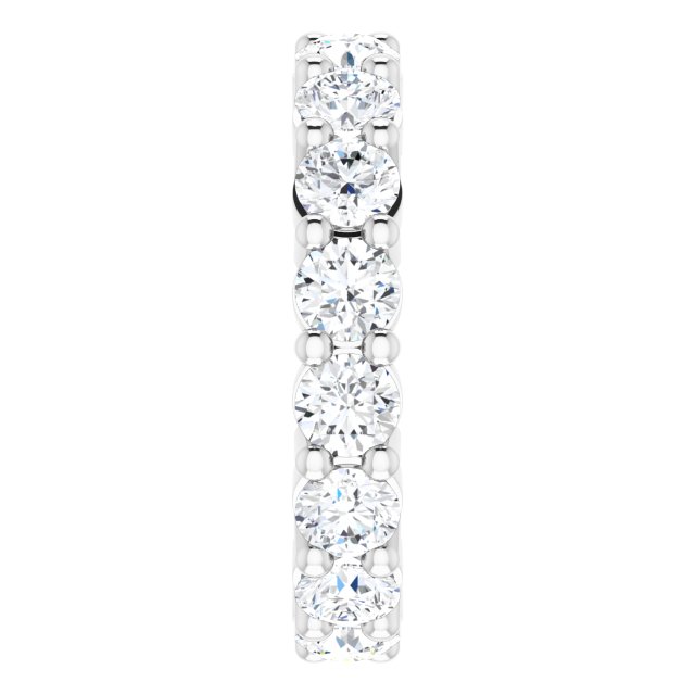 10K Gold Round Lab-Grown Diamond Shared-Prong Eternity Band – 3.4 mm Stones - White Gold - view 4