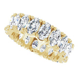 10K Gold Oval Lab-Grown Diamond Shared-Prong Eternity Band – 5x3 mm Stones - Yellow Gold - view 5