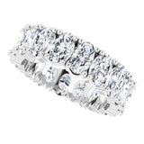 10K Gold Oval Lab-Grown Diamond Shared-Prong Eternity Band – 5x3 mm Stones - White Gold - view 5