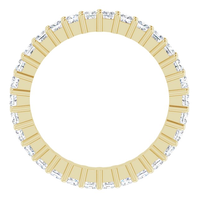 10K Gold Square Lab-Grown Diamond Shared-Prong Eternity Band – 1.75x1.75 mm Stones - Yellow Gold - view 2