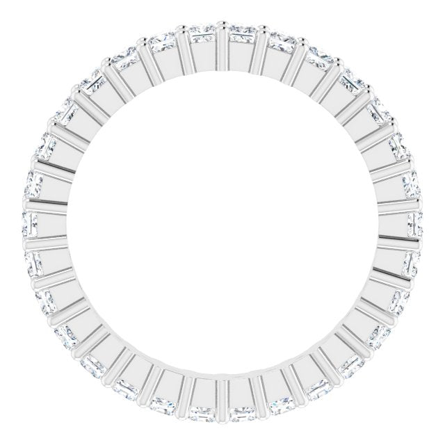 10K Gold Square Natural Diamond Shared-Prong Eternity Band – 1.75x1.75 mm Stones - White Gold - view 2