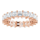 10K Gold Square Lab-Grown Diamond Shared-Prong Eternity Band – 2.75x2.75 mm Stones - Rose Gold - view 3