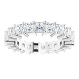 10K Gold Square Lab-Grown Diamond Shared-Prong Eternity Band – 2.75x2.75 mm Stones - White Gold - view 3