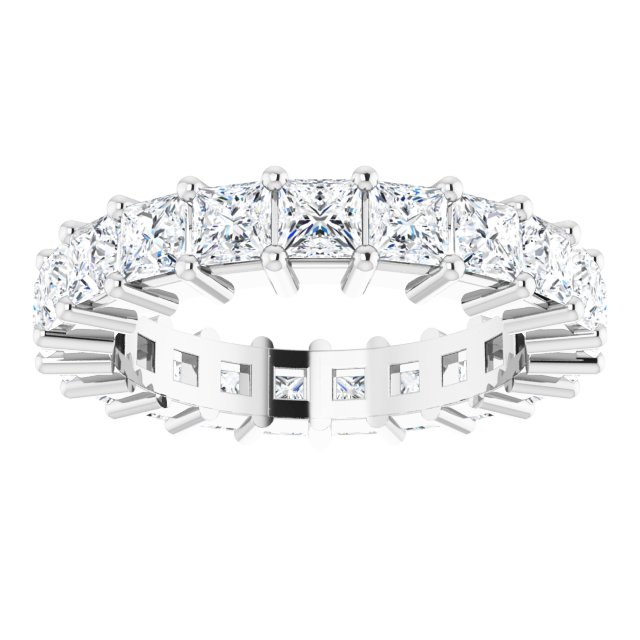 10K Gold Square Natural Diamond Shared-Prong Eternity Band – 2.75x2.75 mm Stones - White Gold - view 3