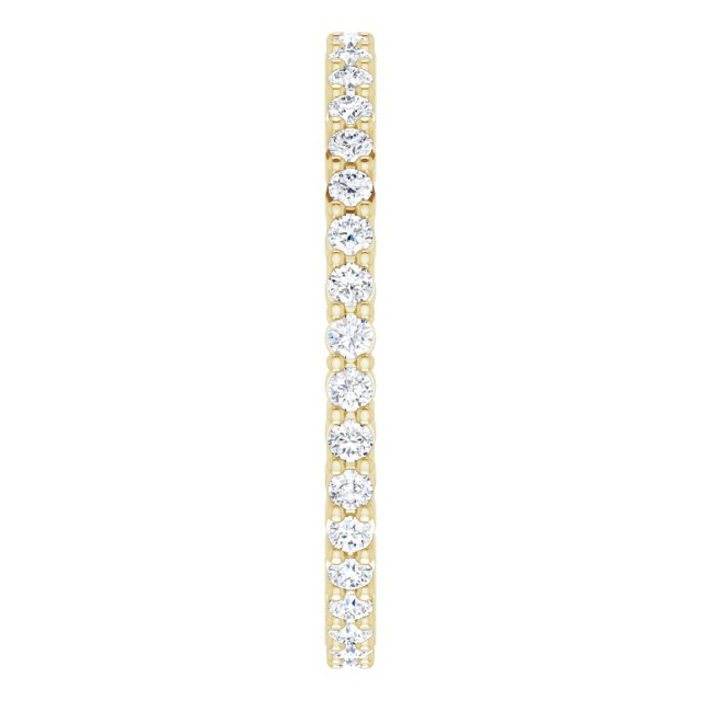 10K Gold Round Lab-Grown Diamond Shared-Prong Eternity Band – 1.3 mm Stones - Yellow Gold - view 4