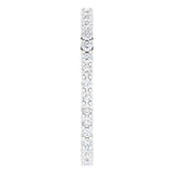 10K Gold Round Natural Diamond Shared-Prong Eternity Band – 1.3 mm Stones - White Gold - view 4