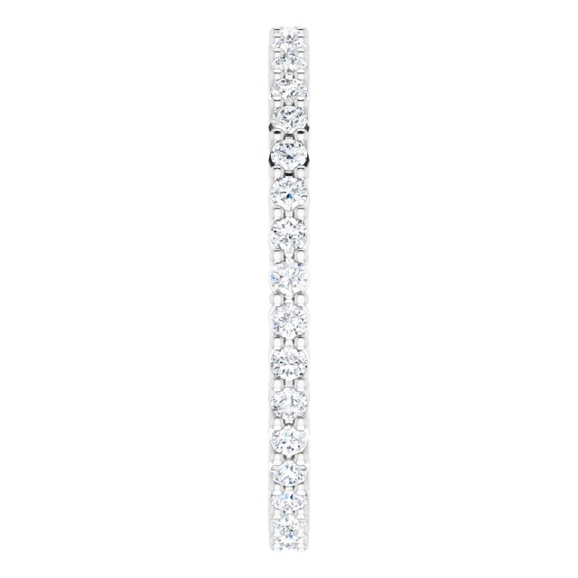 10K Gold Round Lab-Grown Diamond Shared-Prong Eternity Band – 1.3 mm Stones - White Gold - view 4