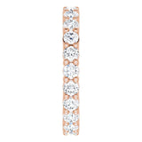 10K Gold Round Lab-Grown Diamond Shared-Prong Eternity Band – 2.25 mm Stones - Rose Gold - view 4