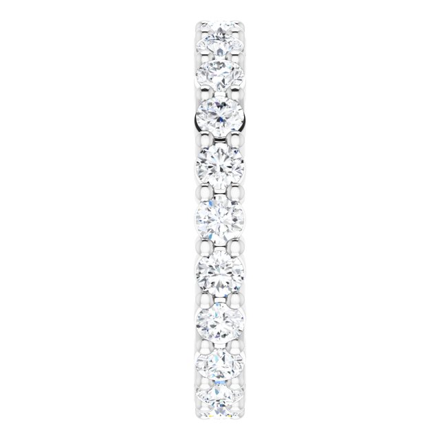10K Gold Round Natural Diamond Shared-Prong Eternity Band – 2.25 mm Stones - White Gold - view 4