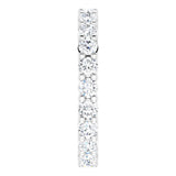 10K Gold Round Lab-Grown Diamond Shared-Prong Eternity Band – 2.25 mm Stones - White Gold - view 4