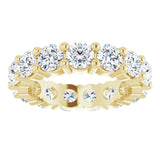 10K Gold Round Lab-Grown Diamond Shared-Prong Eternity Band – 3.75 mm Stones - Yellow Gold - view 3