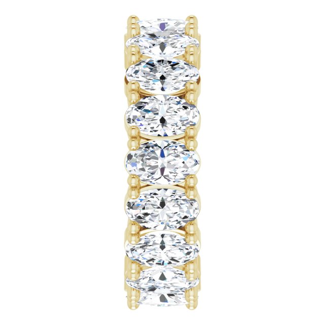 10K Gold Oval Natural Diamond Shared-Prong Eternity Band – 5x3 mm Stones - Yellow Gold - view 4