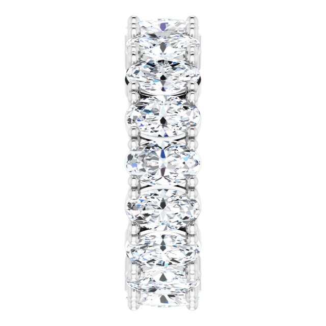 Platinum Oval Natural Diamond Shared-Prong Eternity Band – 5x3 mm Stones - view 4