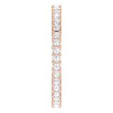 10K Gold Square Natural Diamond Shared-Prong Eternity Band – 1.25x1.25 mm Stones - Rose Gold - view 4