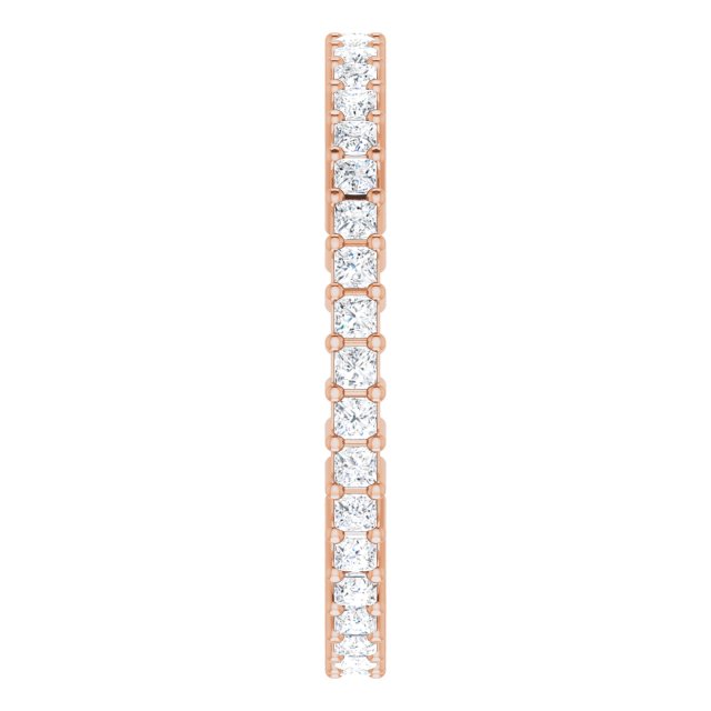 10K Gold Square Natural Diamond Shared-Prong Eternity Band – 1.25x1.25 mm Stones - Rose Gold - view 4
