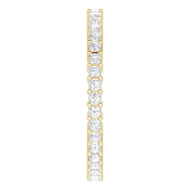 10K Gold Square Lab-Grown Diamond Shared-Prong Eternity Band – 1.25x1.25 mm Stones - Yellow Gold - view 4