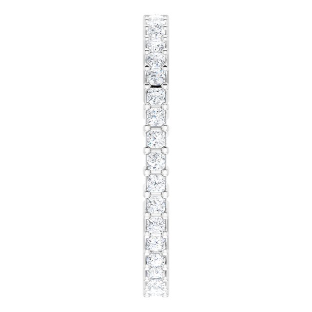 10K Gold Square Lab-Grown Diamond Shared-Prong Eternity Band – 1.25x1.25 mm Stones - White Gold - view 4