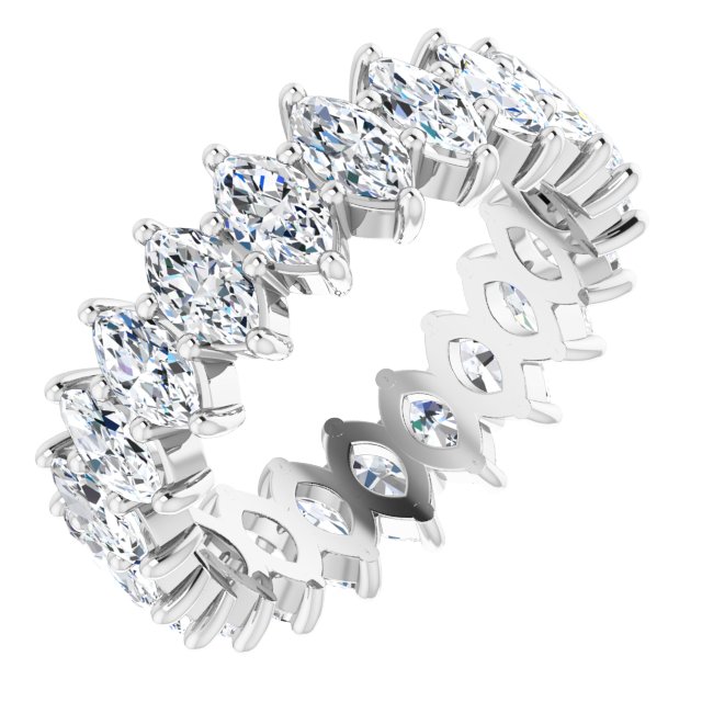 Platinum Marquise Lab-Grown Diamond Shared-Prong Eternity Band – 4.5x2.5 mm Stones