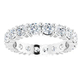 10K Gold Round Lab-Grown Diamond Shared-Prong Eternity Band – 3 mm Stones - White Gold - view 3