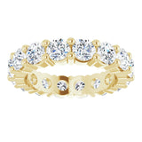 10K Gold Round Lab-Grown Diamond Shared-Prong Eternity Band – 3.5 mm Stones - Yellow Gold - view 3