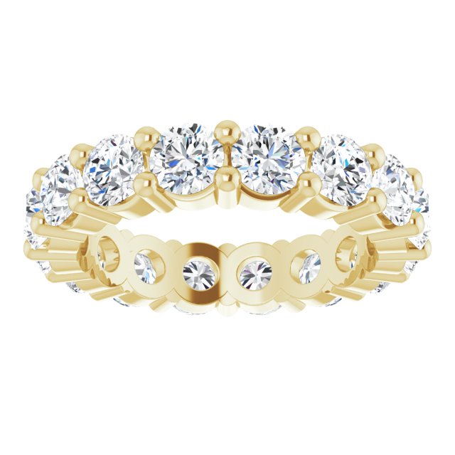 10K Gold Round Lab-Grown Diamond Shared-Prong Eternity Band – 3.5 mm Stones - Yellow Gold - view 3
